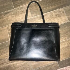 Kate Spade Black Saffiano Leather Staci laptop bag tote top handle